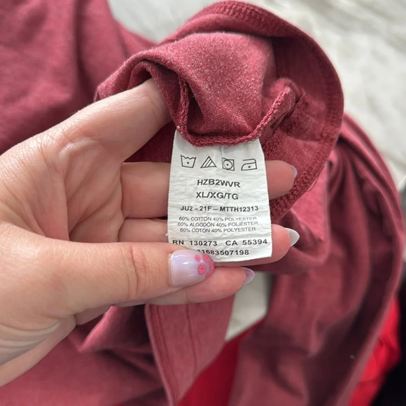 Men's Heather Red Wrangler Long Sleeve T-Shirt Size XL - Picture 8 of 8